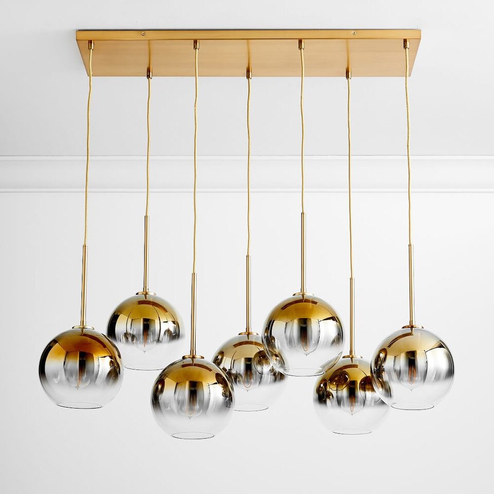 Sculptural Glass 7Light Globe Chandelier Metallic Ombre West Elm UK